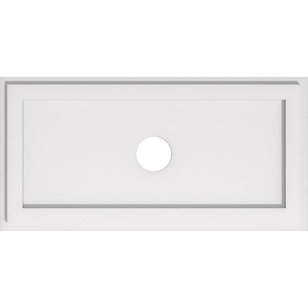 Ekena Millwork Rectangle Architectural Grade PVC Ceiling Medallion, 26"W x 13"H x 3"ID x 9"C x 1"P, One-Piece CMP26X13RE-03000 - main
